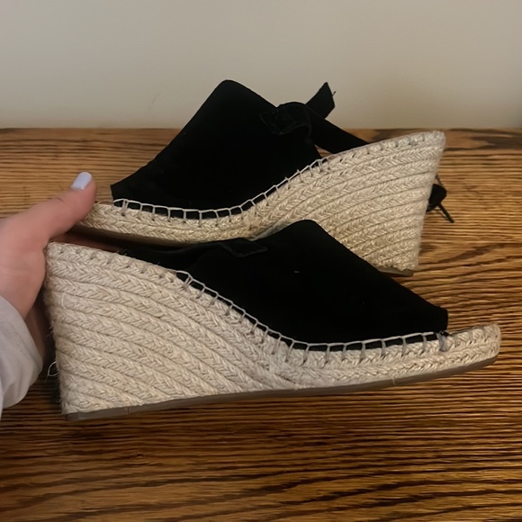 TOMS Monica Wedge Heel Espadrilles in Black Size 9 - Picture 7 of 8